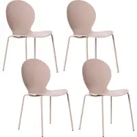 Beliani MILOS - Tuinstoel set van 4 - Beige - Kunststof
