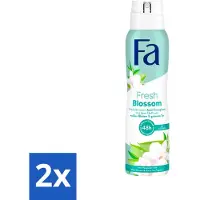 Fa Pflege 2 x Deodorant Fresh Blossom 150 ml - Deodorant Spray - Bloemengeur - 48 Uur Bescherming - Anti-zweet - Anti-gele Vlekken
