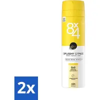 8x4 2 x 8 x 4 Deospray - Splashy Citrus - Deodorant - Citrusgeur - 150 ml - Citrus Deodorant - Energiegeur - Frisse Geur - Zweetbescherming - Huidverzorging