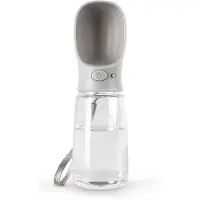 Lionto honden drinkfles, licht, lekvrij & met drukknop, 500 ml grijs