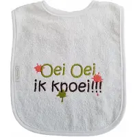 Funnies Witte slab met "Oei oei ik knoei"