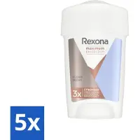 Rexona 5 x Deodorant Stick Cream Maximum Protection Clean Scent 45 ml - Anti-transpirant - Deodorant Stick - Zweetbescherming - Vrouwelijke Zweetbescherming - 96 Uur Bescherming