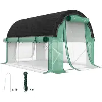 Outsunny -Kunststoff, Stahl-Grün-300L x 200B x 198H cm-Folientunnel