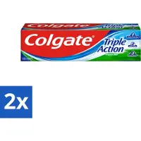 Colgate 2 x Tandpasta Triple Action 100 ml - Tandpasta - Gaatjes - Wittere Tanden - Frisse Adem - Mondverzorging