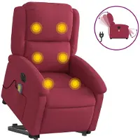 vidaXL Sta-op-massagestoel elektrisch verstelbaar fluweel wijnrood