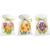 Vervaco - Kruidenzakje kit Bloemen set van 3 - PN-0012334