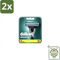 Gillette – Mach3 – Scheermesjes – 8 mesjes - Voordeelverpakking - 2 stuks - Comfort - Glad scheren