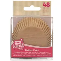 Funcakes Baking Cups - Kraft - 48 Stuks - Cupcake Vormpjes Papier