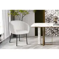 Sevilla Stoelen '' in stof Bouclé Wit kleur - H 79 x B 57 x D 62 cm - Set van 2