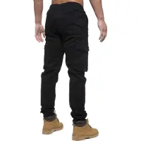 Enzo | Heren Cargo Jogger Jeans - Zwart
