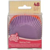 Funcakes Baking Cups - Paars, Oranje - 48 Stuks - Cupcake Vormpjes Papier