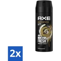 Axe 2 x - Deodorant Bodyspray - 48hrs Non Stop Fresh - Gold Temptation - Gold Amber - 150 ml - Gold Temptation - Deodorant Bodyspray - Frisheid - Geur - Geurbescherming