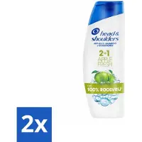 Head & shoulders 2 x - Shampoo - Apple Fresh - 2-in-1 - Fris & Verzorgd Haar - 400 ml - Apple Fresh Shampoo - 2-in-1 Shampoo - Apple Fresh Shampoo - Haarverzorging - Haar Reinigen
