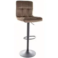 Signal Velvet Barstoel met Rugleuning C-105, Donker Beige