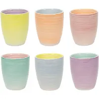 Cookinglife Koffiekopjes Pastel Harmony – Set van 6 180 ml Aardewerk – Vaatwasser-, Magnetron- & Ovenbestendig