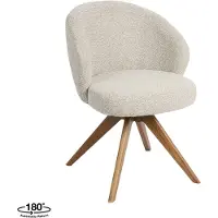 Label51 Sabi Eetkamerstoel - Naturel - Stof - Naturel Houten Frame - Stoel - Normale eetkamerstoel