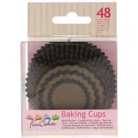 Funcakes Baking Cups - Chevron Goud - 48 Stuks - Cupcake Vormpjes Papier