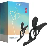 Honey Play Box Box Pleasure Pivot - App-gestuurde vibrerende penis- en teeltring voor mannen (zwart)
