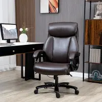 OKWISH Bureaustoel 72 X 83 X 114 122 Cm - Ergonomisch Met Hoogteverstelling En Schommelfunctie - Voor Kantoor En Thuiswerk - Schuim - Bruin