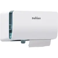 Satino dubbelrol toiletpapierdispenser, voor maximaal 2 kleine of middelgrote rollen toiletpapier, B 301 x D 159 x H 186 mm, ABS kunststof, wit