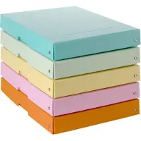 Falken Archiefdoos PURE Box Pastel A4, voor maximaal 500 vel, met etiketveld, L 320 x B 240 x vulhoogte 40 mm, FSC karton, geassorteerde kleuren, 5 stuks