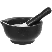Orion Black Porcelain - Porseleinen Vijzel - 12,5cm - Zwart - Krasbestendig