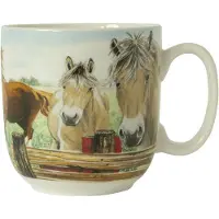Wiebe van der zee Wiebe's Farm Beker XL Paard 41cl 6st Wit wit Aardewerk Beker