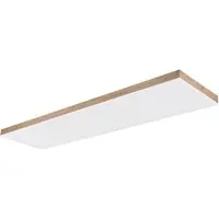 Globo LED plafondlamp woonkamerlamp eetkamerlamp, aluminium kunststof houtlook wit MDF, afstandsbediening dimbaar CCT memory/nachtlicht timer, 36W 2250lm 2700-6500K, L 120 cm