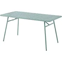Vente-unique Tuintafel MIRMANDE van metaal - L160 cm - Amandelgroen