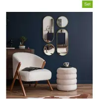 Home Deco Factory wandspiegel set - 4x stuks - 71 x 30 cm - goud - kunststof - decoratie - spiegels