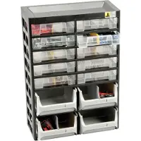 Allit 458140 Opslagmagazijn VarioPlus Basic D 21 (b x h x d) 305 x 435 x 170 mm Zwart, Grijs, Geel 1 stuk(s)