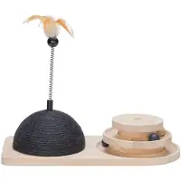 Designed By Lotte Krabbol en Speeltoren Maia - Kattenspeelgoed - Hout - Zwart/Bruin - 50x24,5x38 cm