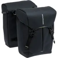 New Looxs Sports Double - Dubbele Fietstas - Geschikt voor elke Bagagedrager - Bevestiging met Riempjes - Waterdicht door Regenhoes (inclusief) - 40 Liter - Zwart