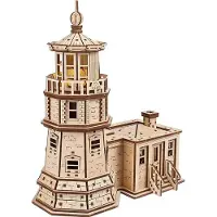 Ugears Houten 3D Model - Split Rock Vuurtoren Met Licht