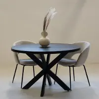 Giga Meubel Eettafel Vancouver Zwart Eiken Rond 120cm