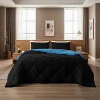 Sleeptime Lazy Dekbed Zonder Overtrek - Zwart/Blauw 240 x 200 cm