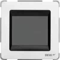 Danfoss thermostaat met touchscreen voor de regeling van elektrische vloerverwarming, type sensor: ruimte en vloer, zuiverwit RAL 9010, 1 stuk.