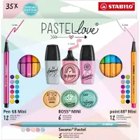 Stabilo Schrijfset Pastel Love 35 st. Multicolour