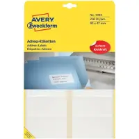 Avery Handbeschrijfbare etiketten 95 x 47 mm, wit, Typemachine, handbeschrijfbaar, permanent klevend 3350