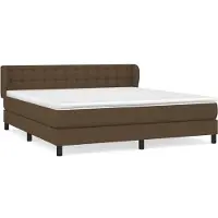 vidaXL Boxspring met matras stof donkerbruin 180x200 cm