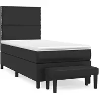 vidaXL Boxspring met matras kunstleer zwart 100x200 cm