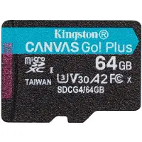 Kingston Technology 64GB microSDXC Canvas Go! Plus Gen4 200R A2 U3 enkel pakket zonder adapter