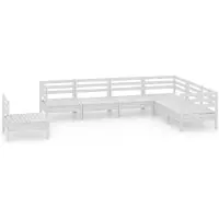 vidaXL 7-delige loungeset voor de tuin, massief grenenhout, wit
