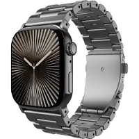 Cazy horlogebandje geschikt voor Apple Watch Bandje (Titanium) - Smartwatchbandjes (+Horloge inkortset) - Universeel bandje geschikt voor Apple Watch 38/40/41/42 mm - Grijs