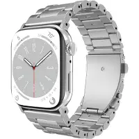 Just in Case horlogebandje geschikt voor Apple Watch Bandje (Titanium) - Smartwatchbandjes (+Horloge inkortset) - Universeel bandje geschikt voor Apple Watch 44/45/46/49 mm - Titanium