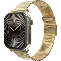 Cazy horlogebandje geschikt voor Apple Watch Bandje (Silksteel) - Smartwatchbandjes - Universeel bandje geschikt voor Apple 44/45/46/49 mm - Goud