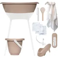 Luma Bad & Verzorgingsset Cappuccino/White met Hydrofiele Starterset Ecru