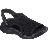 SKECHERS Sandaal lichtgrijs / zwart
