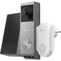 Ezviz EP3x Pro + CH1 Dubbellens Batterij Deurbel Kit – Inclusief Bel & Zonnepaneel – 32GB eMMC Opslag – Kleurnachtzicht – Pakketdetectie – Draadloos & IP65