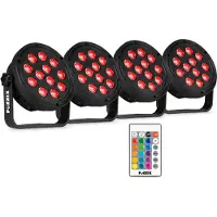 Fuzzix Comet M12 LED par set - 4 LED parren met 12 RGB LED's -